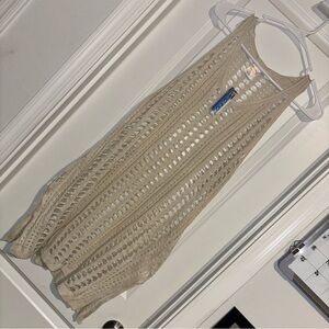 Beige Knit Sleeveless Cover-Up